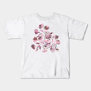 Spring flowers bouquet silhouette in blush pink Kids T-Shirt